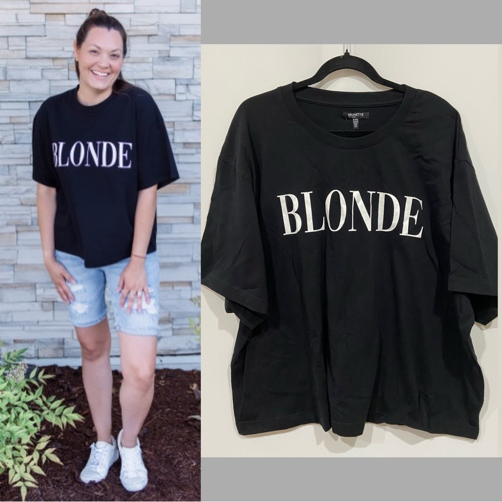 L/XL NEW Brunette The Label ‘Blonde’ T-